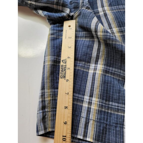 Tommy Bahama Shorts Men 33 Linen Silk Blue Yellow Plaid Flat Front Golf - Picture 6 of 14